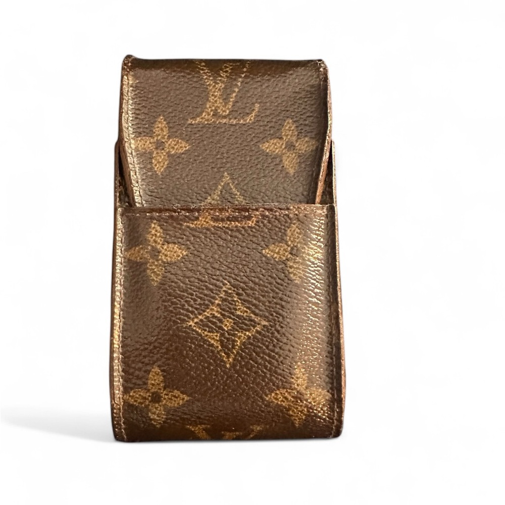 Authentic LOUIS VUITTON Etui Monogram Accessory Case Smoke Cigarette Lipstick